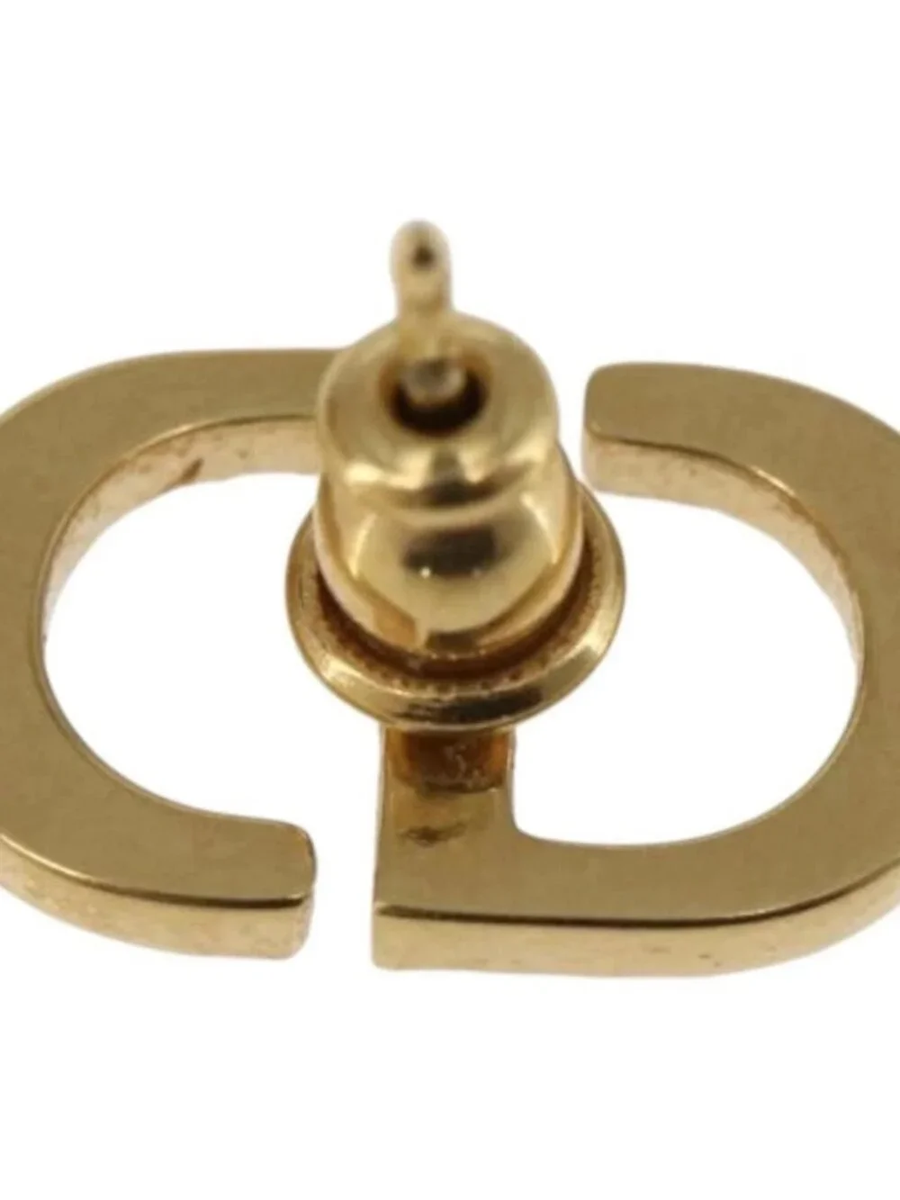 Christian Dior Rhinestone Pierce Earring metal Gold Tone Auth 168258M